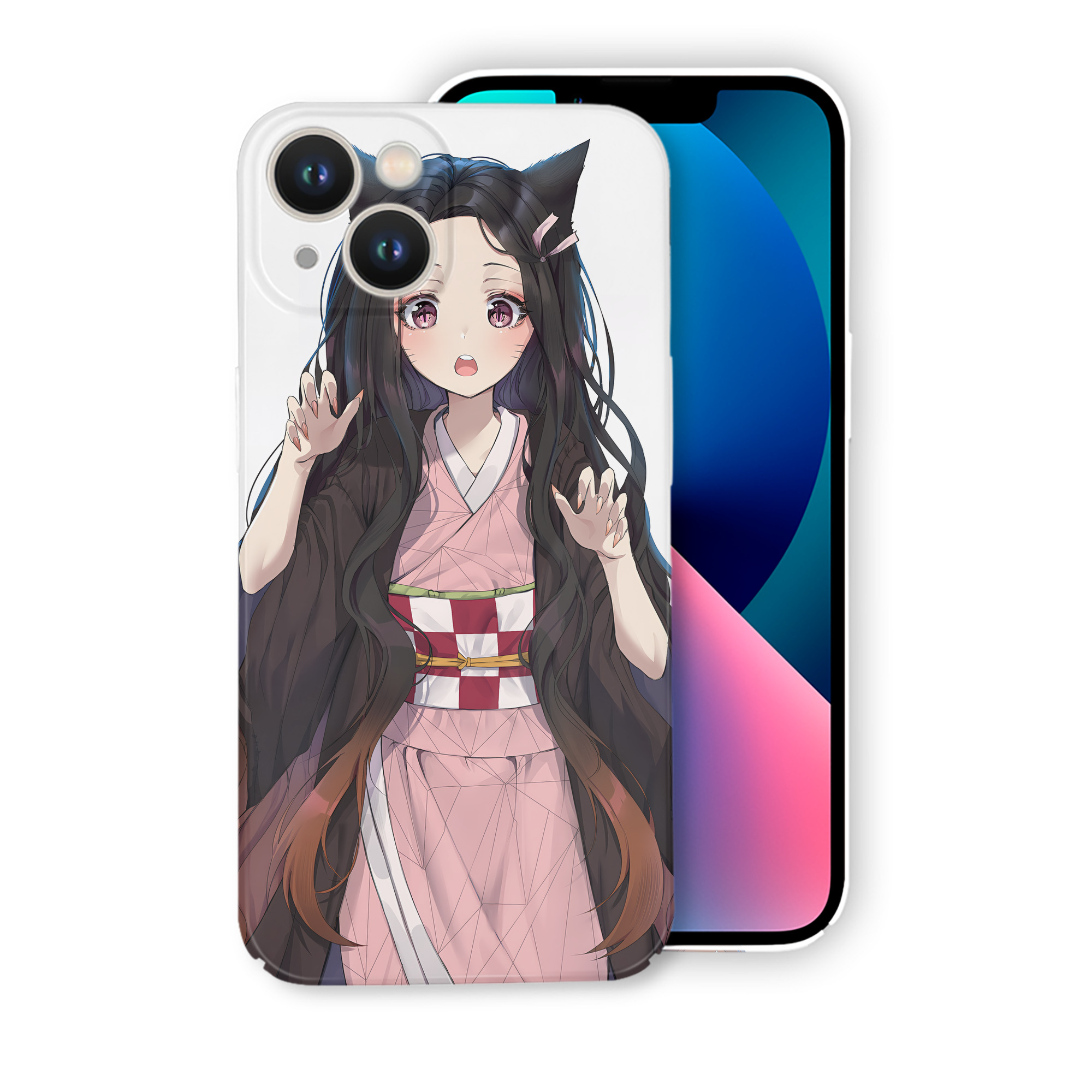 （画像用） 鬼滅の刃（きめつのやいば）竈門 禰󠄀豆子／かまど ねずこ Kamado Nezuko 【iPhone 14シリーズ対応】ハードケース